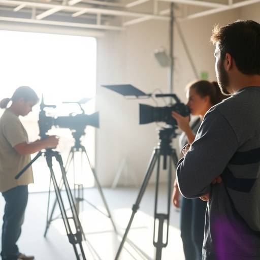 Students on a film set